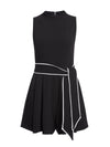 HARLAN PLEATED ROMPER WITH BELT-BLACK/WHITE-ALICE + OLIVIA