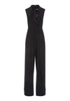 BEBE PLEATED SHAWL COLLAR JUMPSUIT-Black-ALICE + OLIVIA