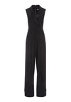 BEBE PLEATED SHAWL COLLAR JUMPSUIT-Black-ALICE + OLIVIA