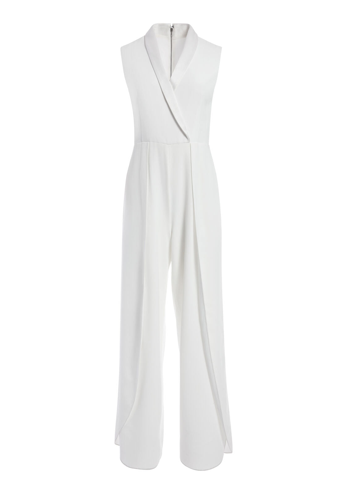 BEBE PLEATED SHAWL COLLAR JUMPSUIT-Black-ALICE + OLIVIA