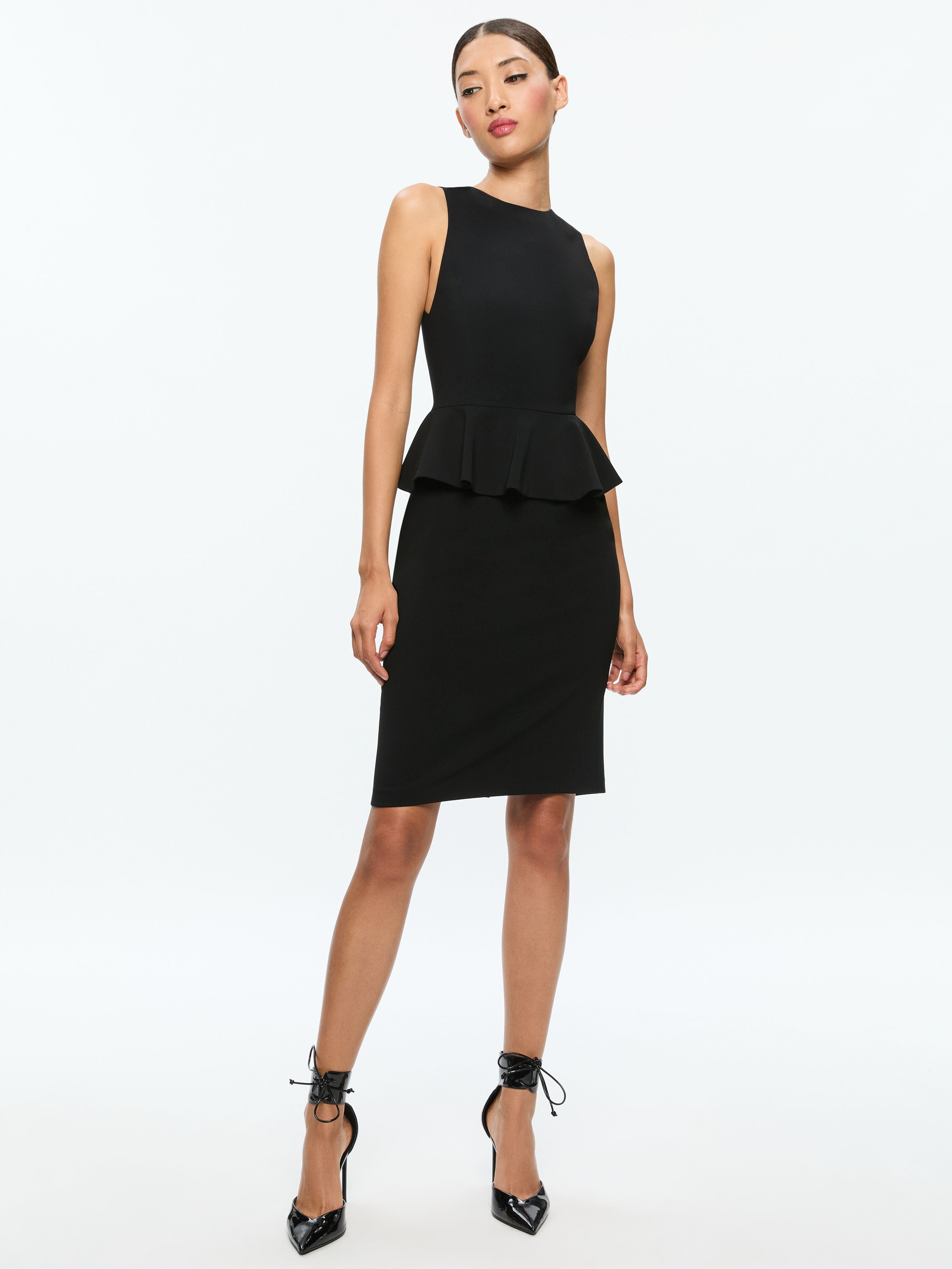 POPPY PEPLUM MIDI DRESS-ALICE + OLIVIA