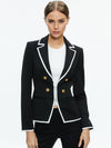 MYA CONTRAST PIPING FITTED BLAZER-ALICE + OLIVIA