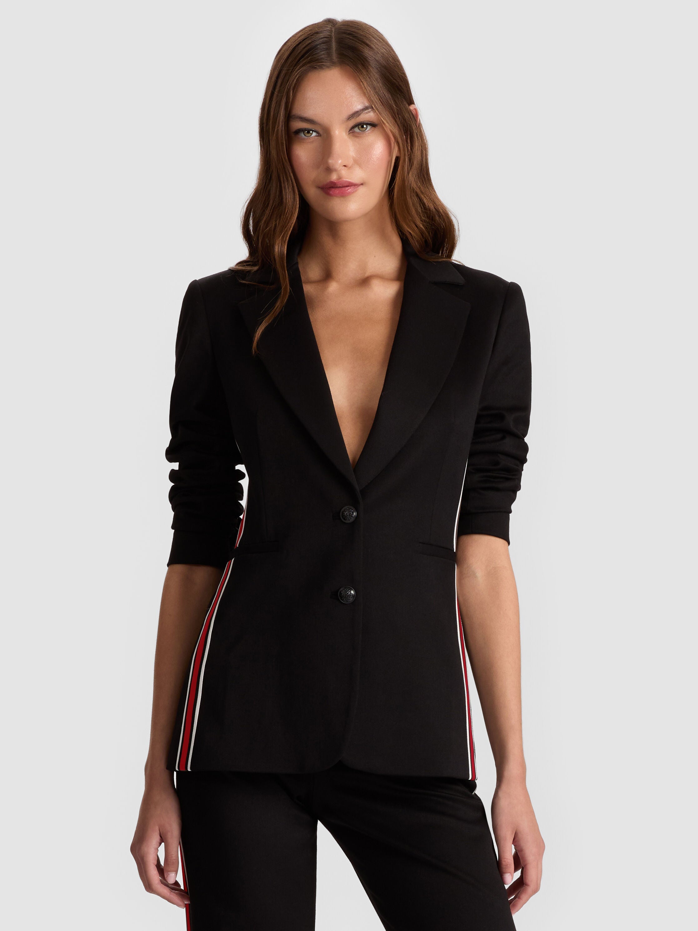 BREANN SIDE STRIPE BLAZER-ALICE + OLIVIA