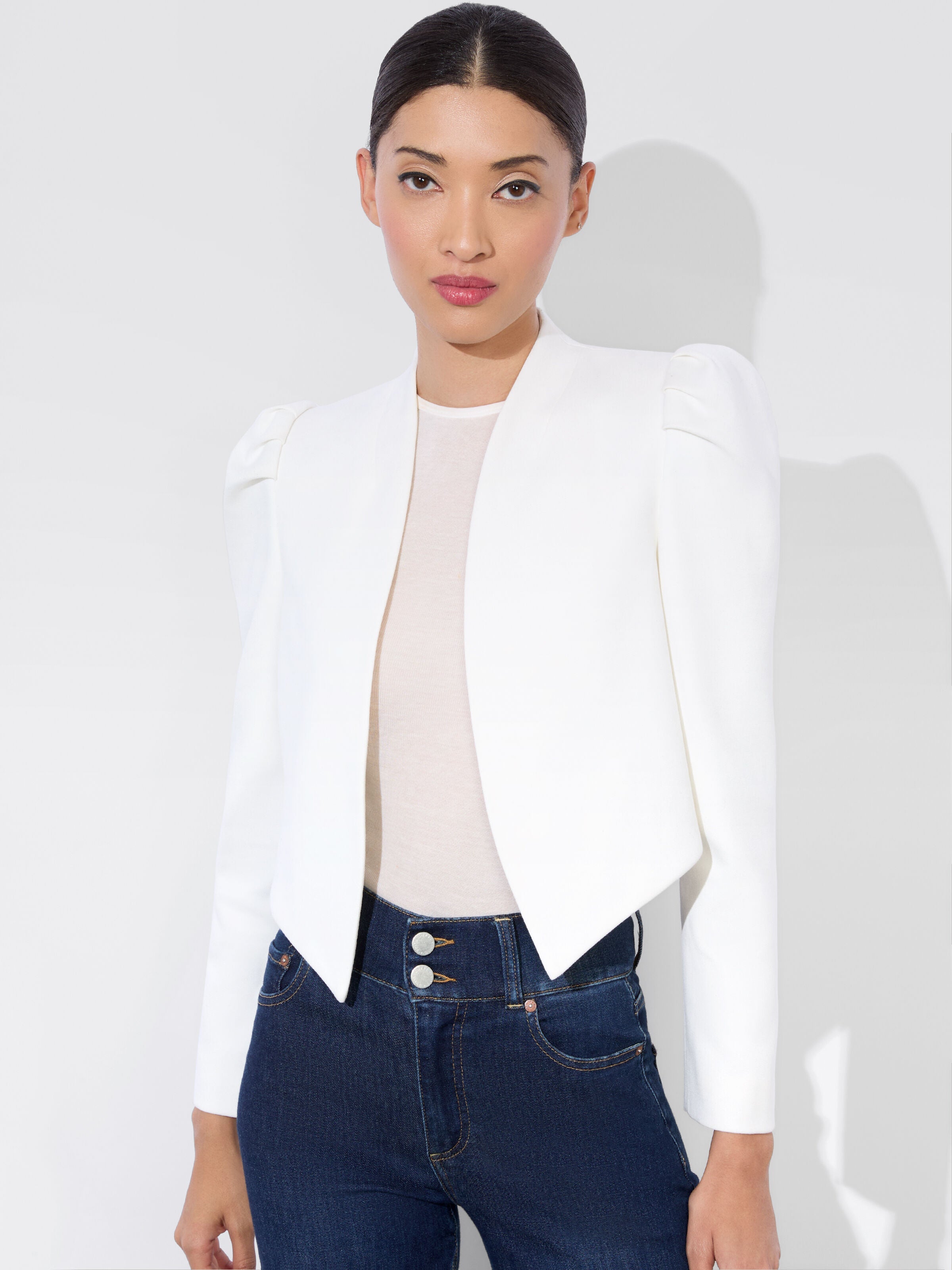 HARVEY PUFF SLEEVE JACKET-OFF WHITE-ALICE + OLIVIA