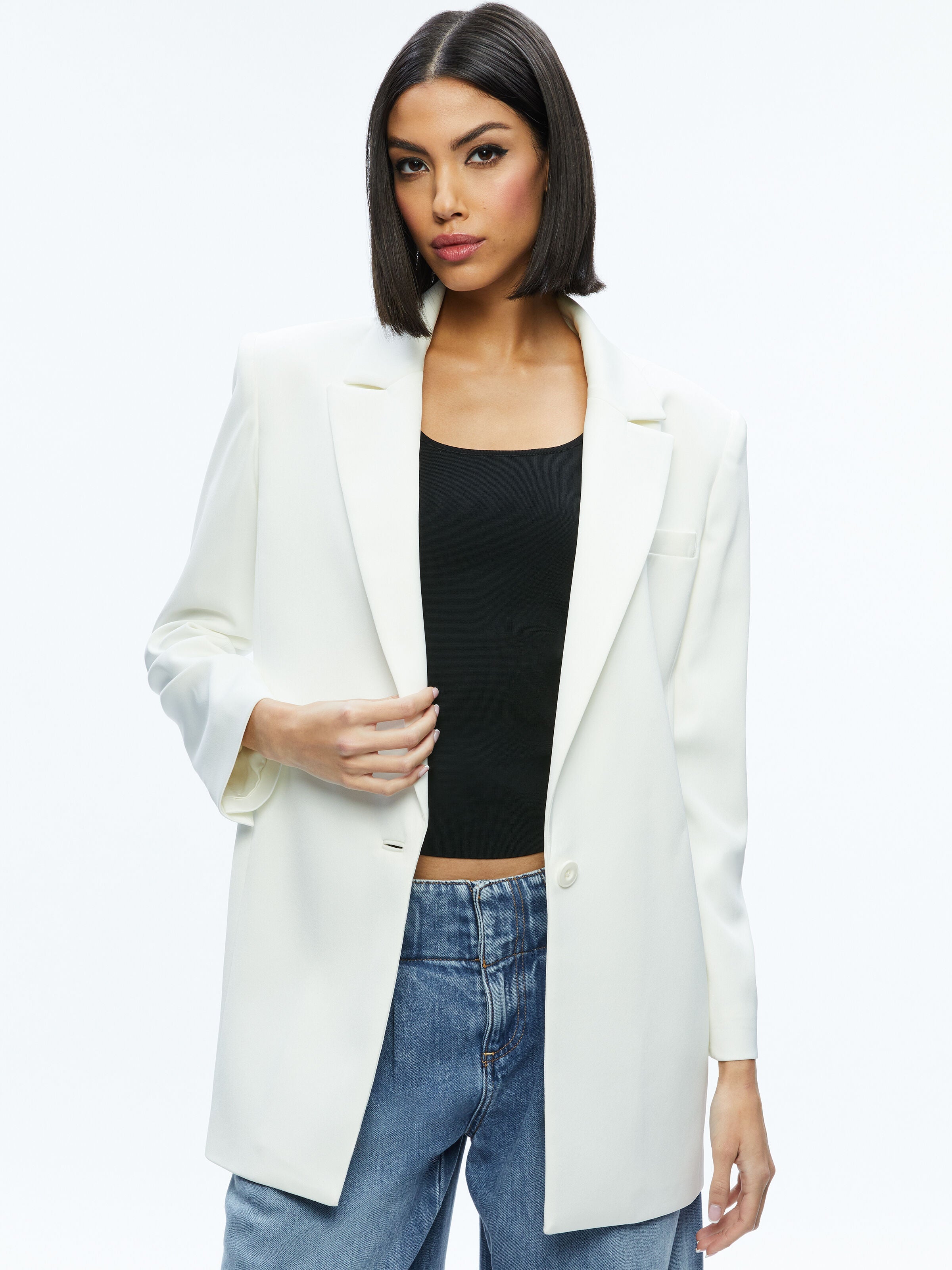 COLLEY OVERSIZED BLAZER-Black-ALICE + OLIVIA