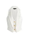 TESSA HALTER NK VEST W LONG LAPEL DTL-ALICE + OLIVIA