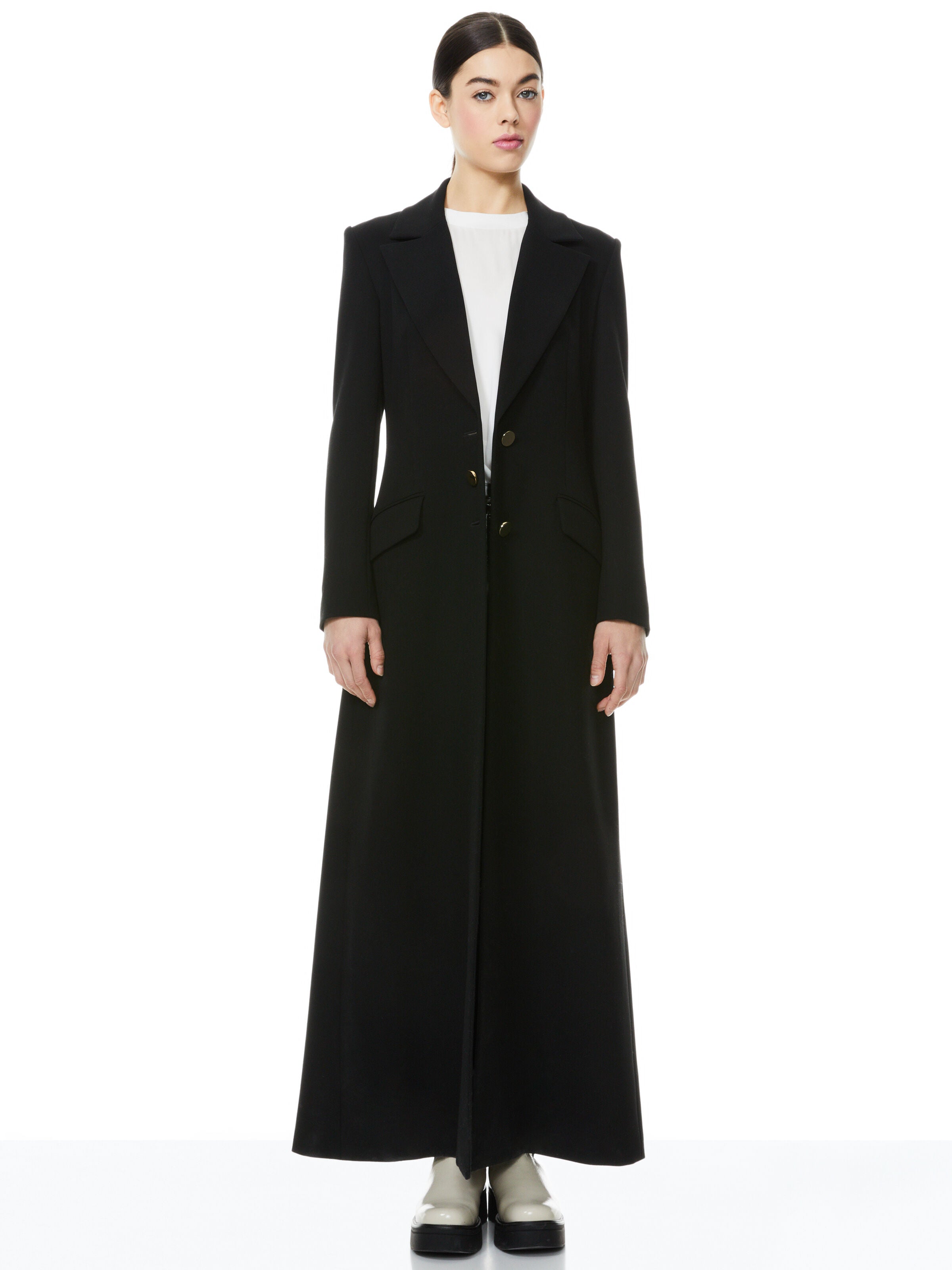 THEO LONG NOTCH COLLAR COAT-ALICE + OLIVIA