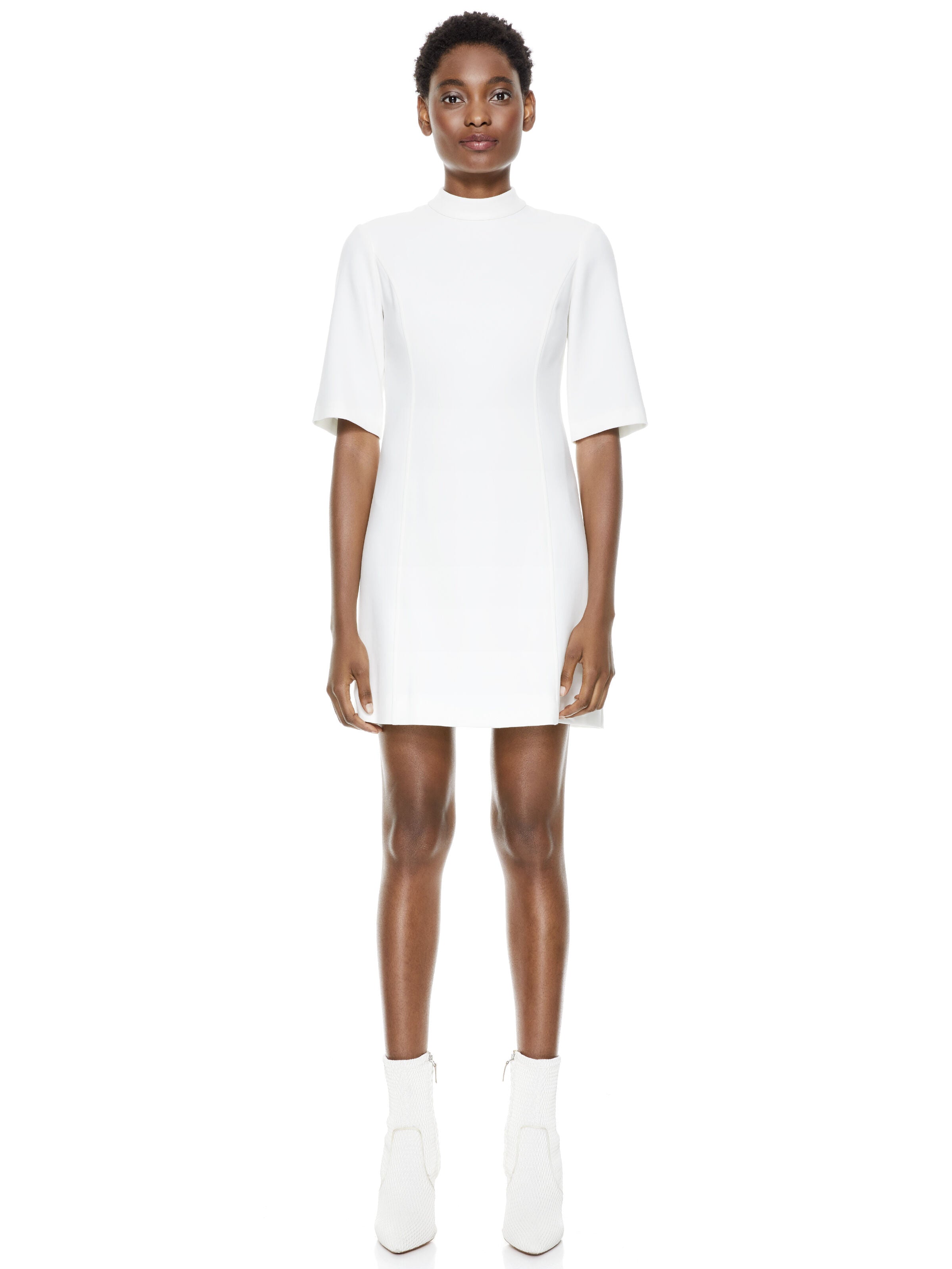 COLEY MOCK NECK MINI DRESS-ALICE + OLIVIA