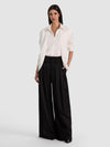 BENSON WOOL PLEATED PANT-Black-ALICE + OLIVIA