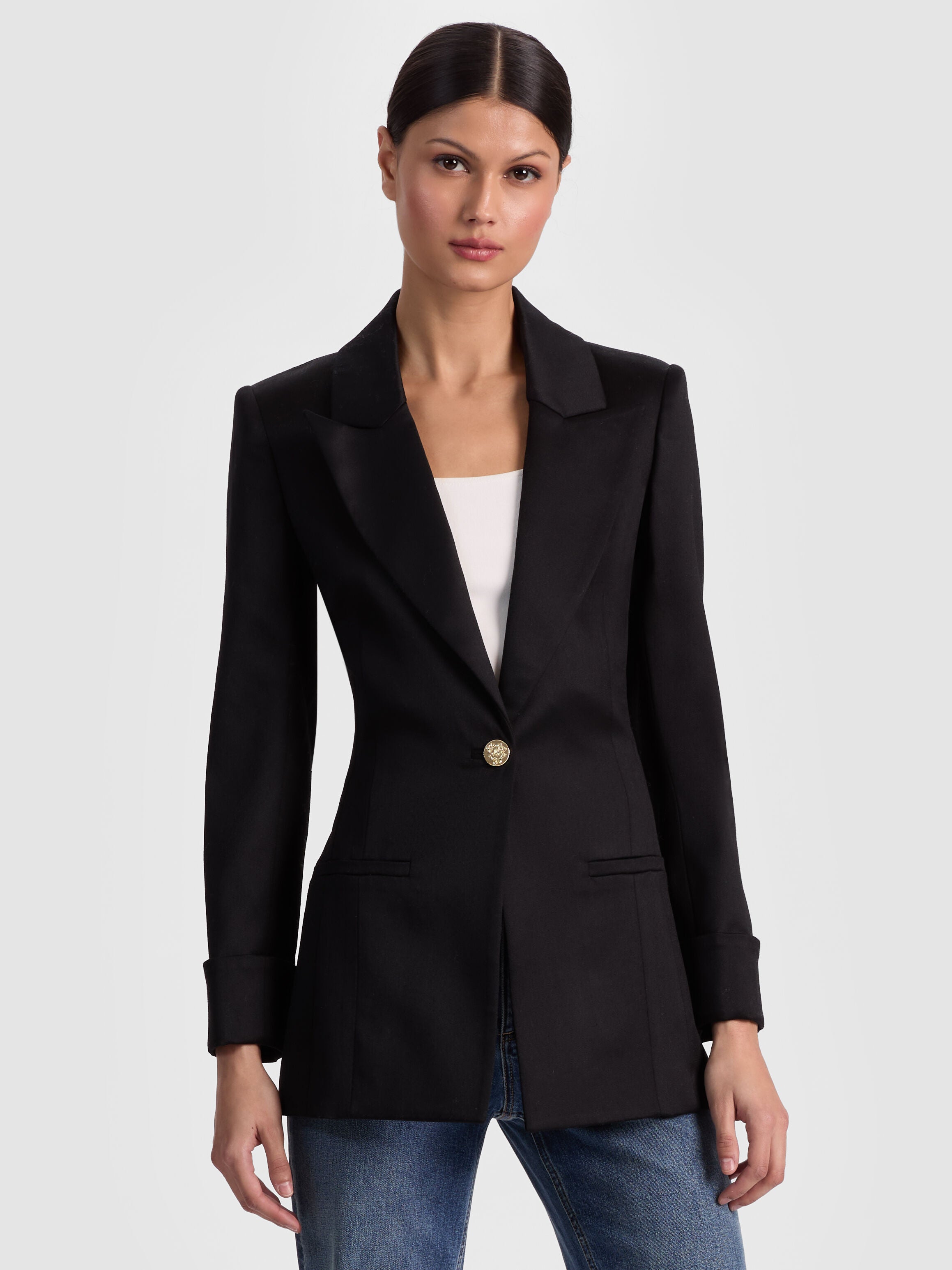 BURNS FITTED BLAZER-ALICE + OLIVIA