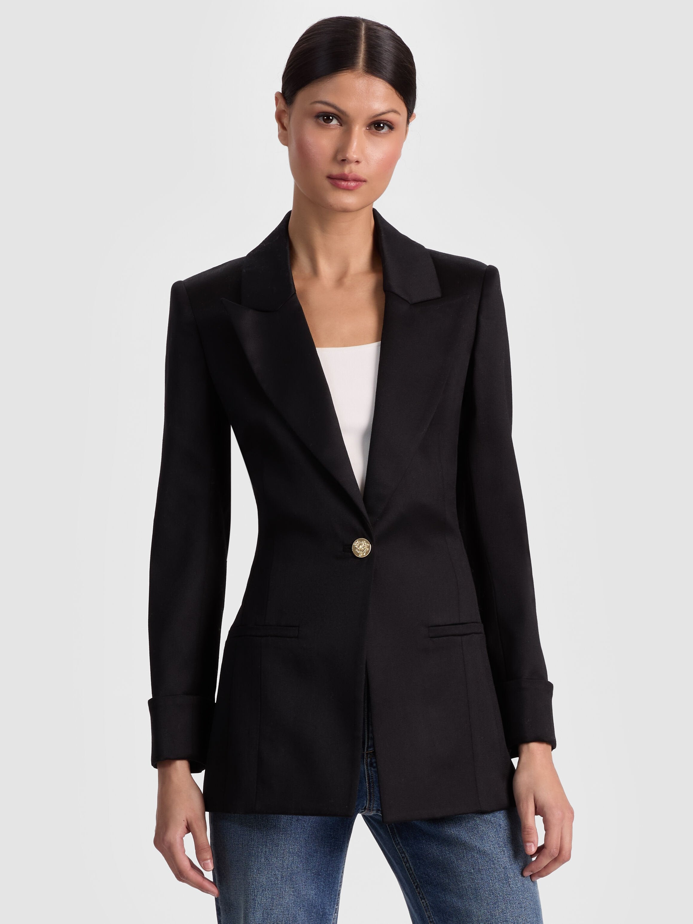 BURNS FITTED BLAZER-ALICE + OLIVIA