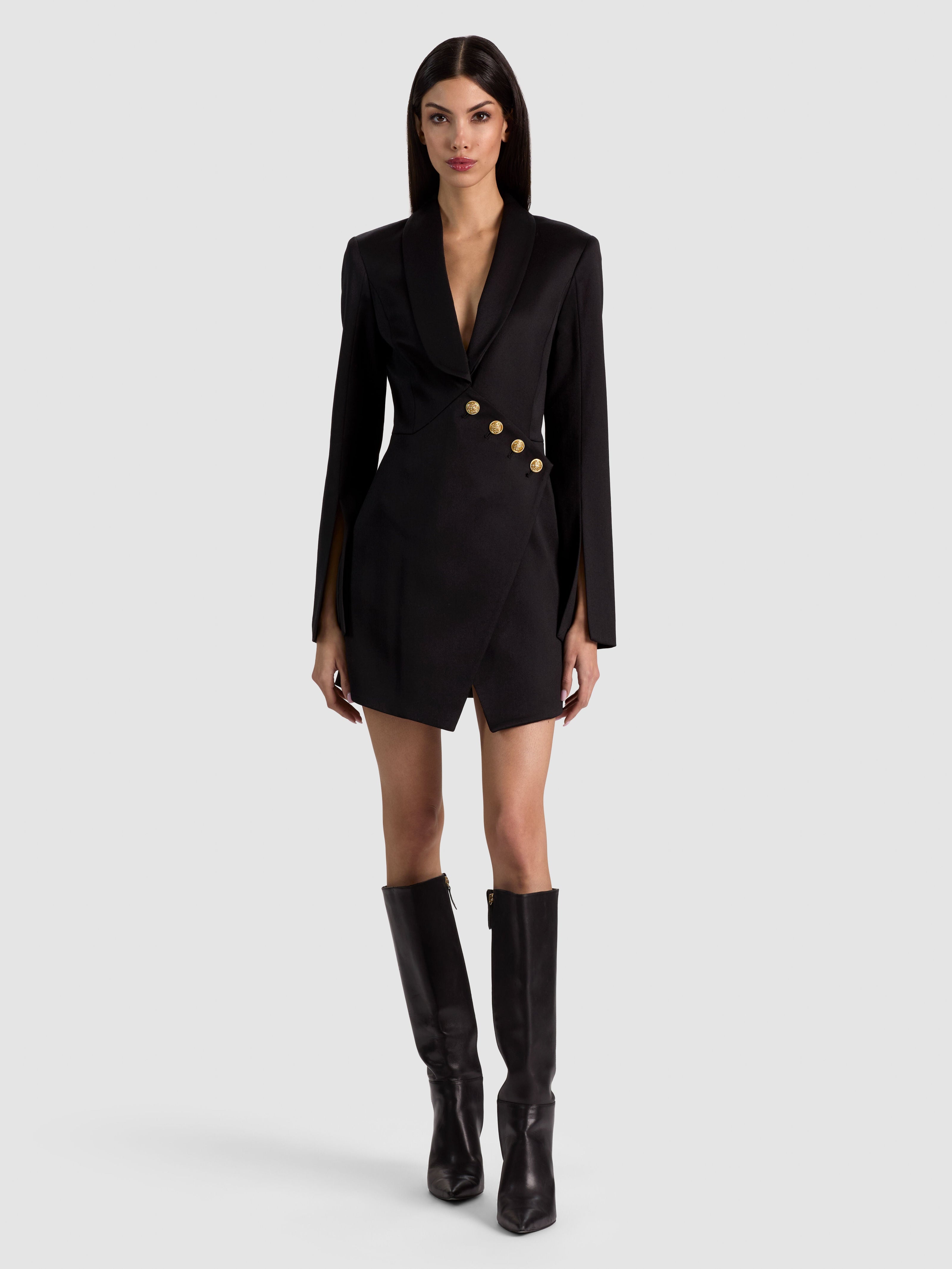 THE SCULPT BLAZER MINI DRESS-ALICE + OLIVIA
