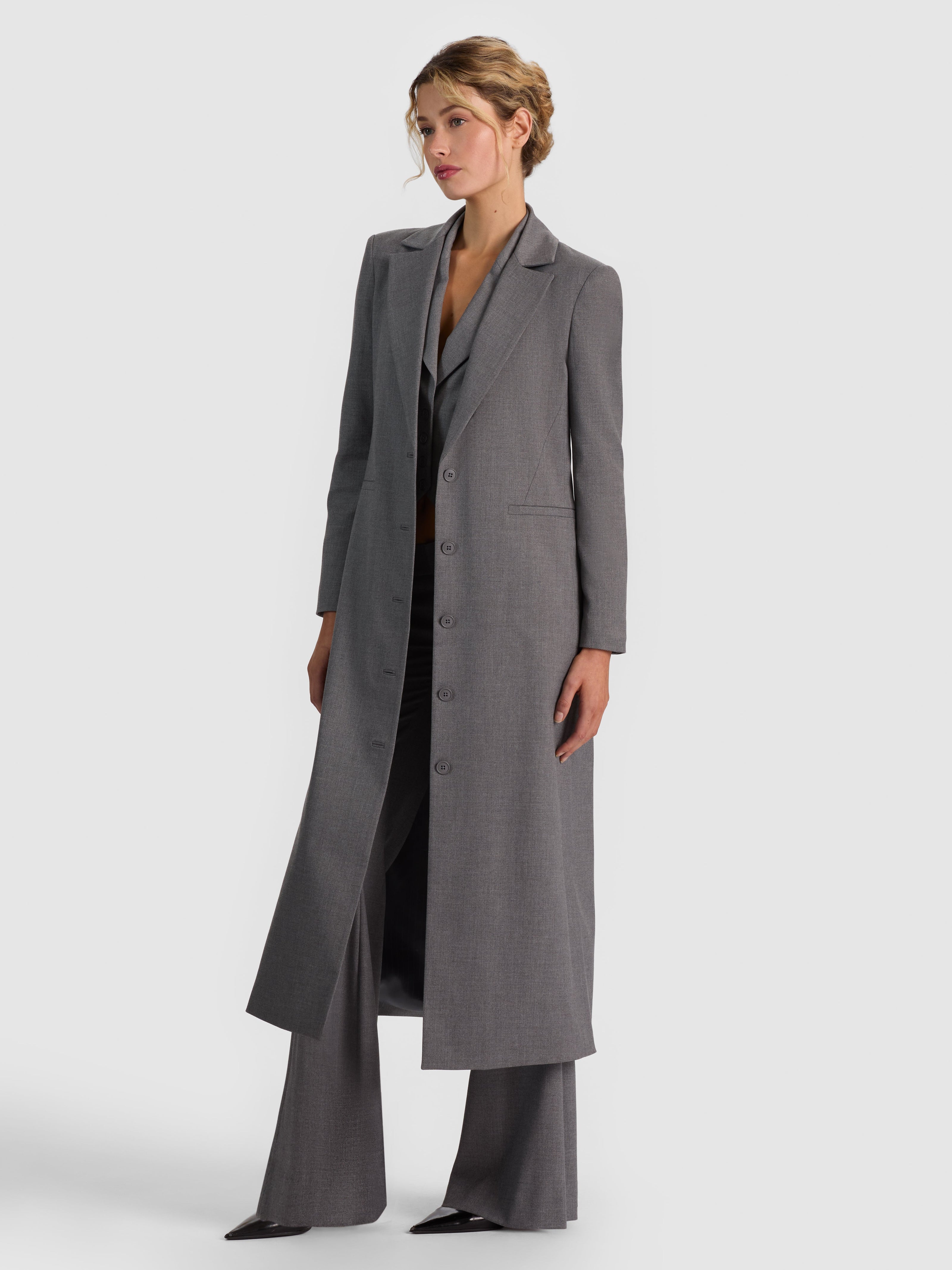 IRVIN SLIM MAXI BLAZER-LIGHT STORM GREY-ALICE + OLIVIA