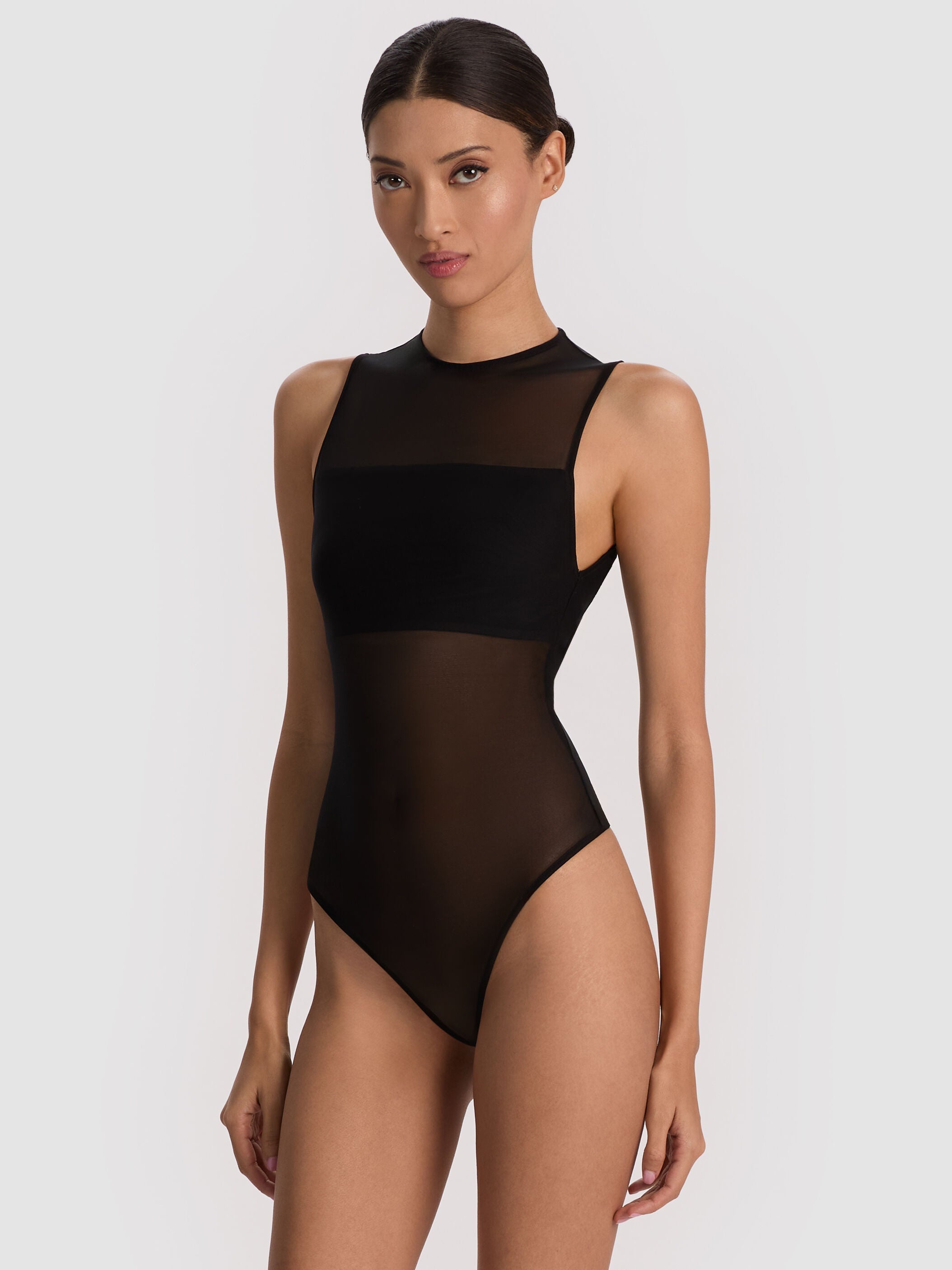 BANDEAU SLEEVELESS BODYSUIT-Black-ALICE + OLIVIA