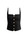 KELCEY BUTTON FRONT TOP-Black-ALICE + OLIVIA
