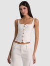 KELCEY BUTTON FRONT TOP-ALICE + OLIVIA
