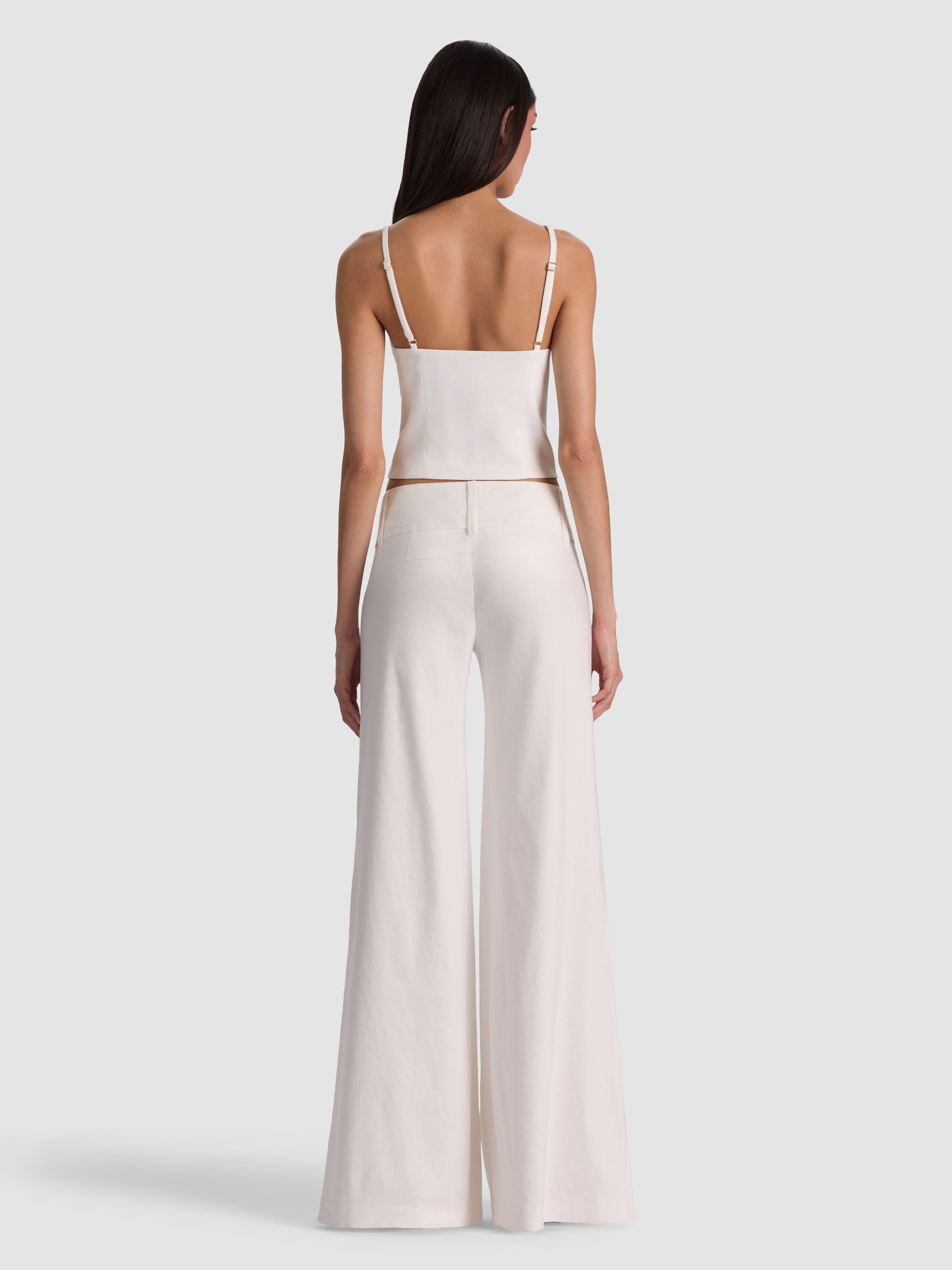 KELCEY BUTTON FRONT TOP-OFF WHITE-ALICE + OLIVIA
