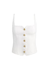 KELCEY BUTTON FRONT TOP-OFF WHITE-ALICE + OLIVIA
