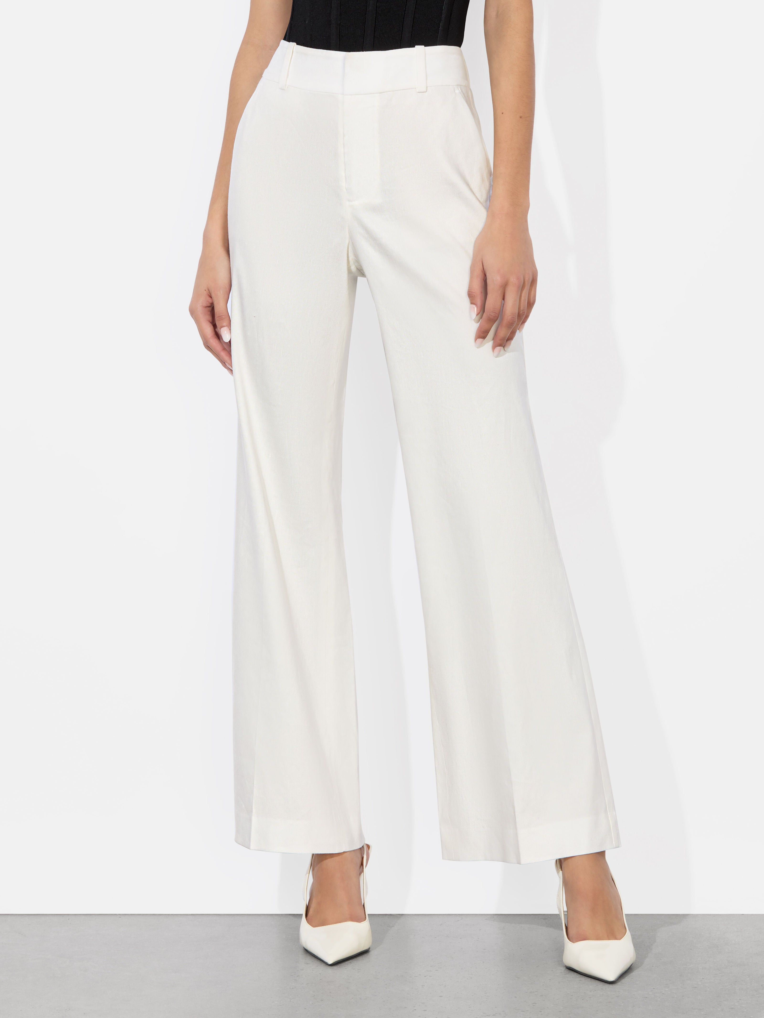 QUINN LINEN KICK FLARE PANT-ALICE + OLIVIA
