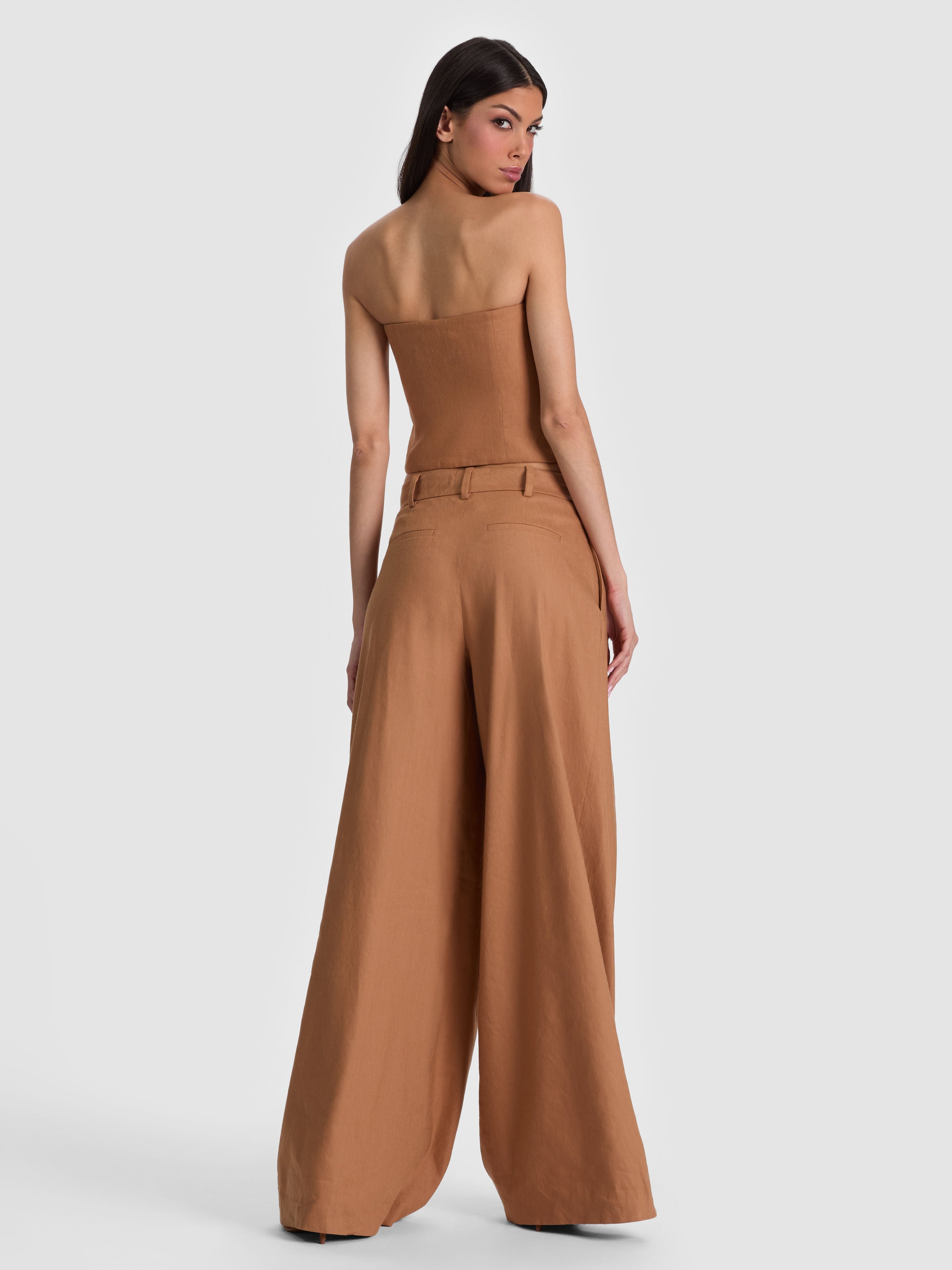 BLAIRE PLEATED PANT-TAN-ALICE + OLIVIA