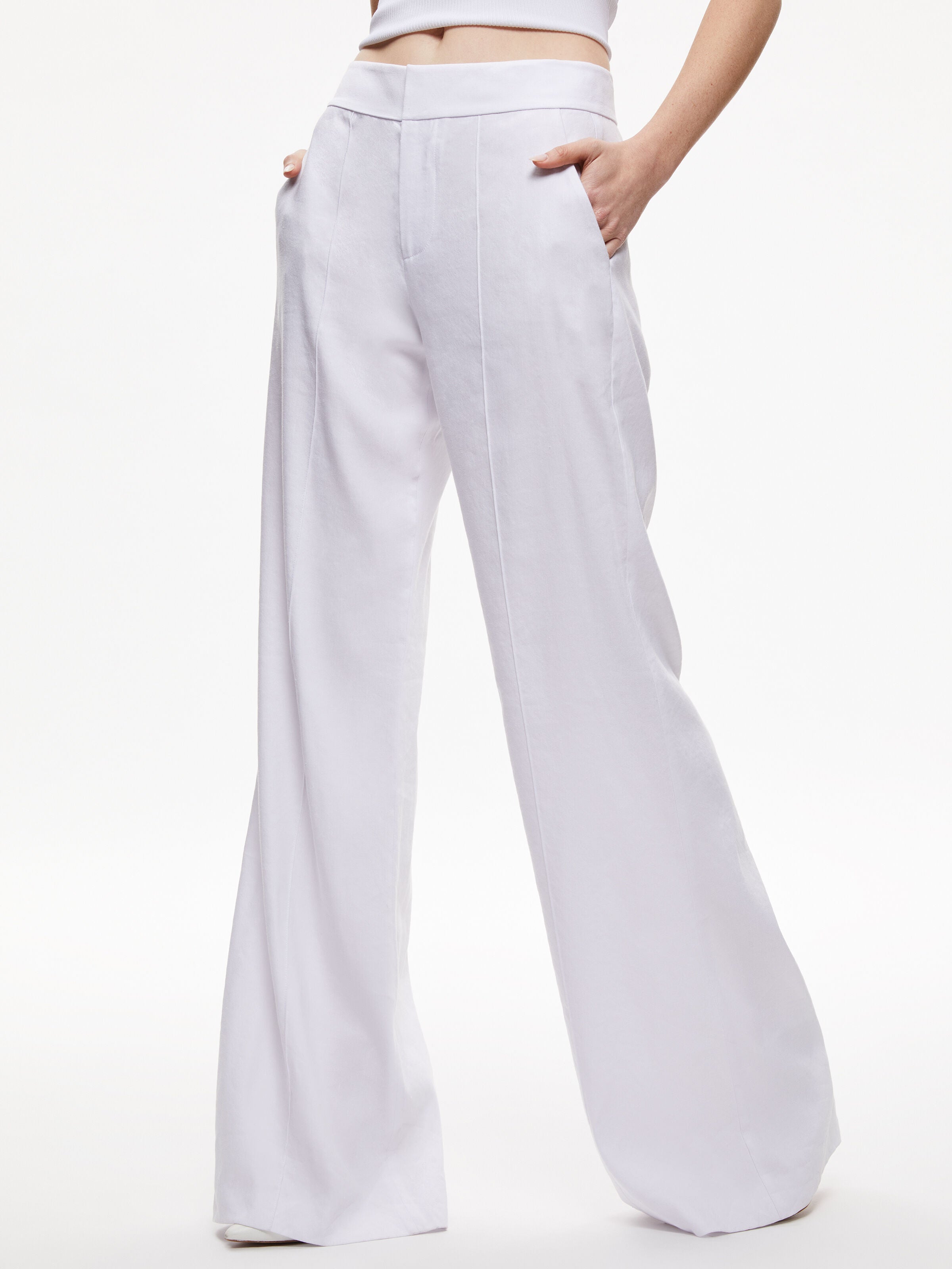 DYLAN HIGH WAISTED LINEN WIDE LEG PANT