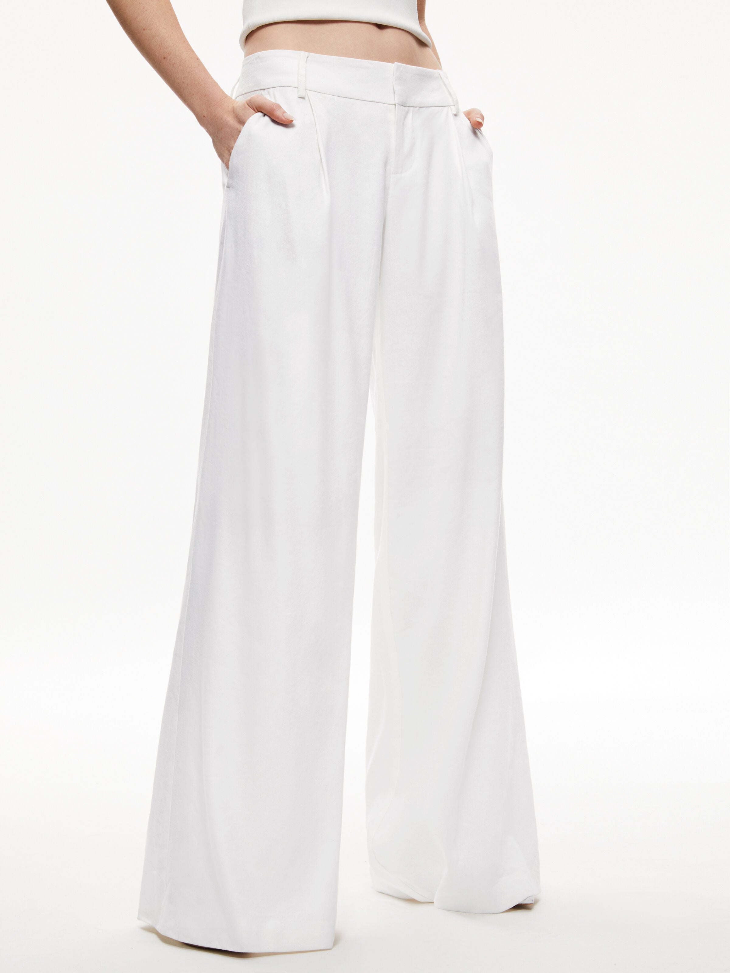 ERIC LOW RISE LINEN TROUSER-ALICE + OLIVIA