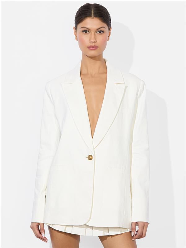 BILLIE BOXY LINEN BLAZER-ALICE + OLIVIA