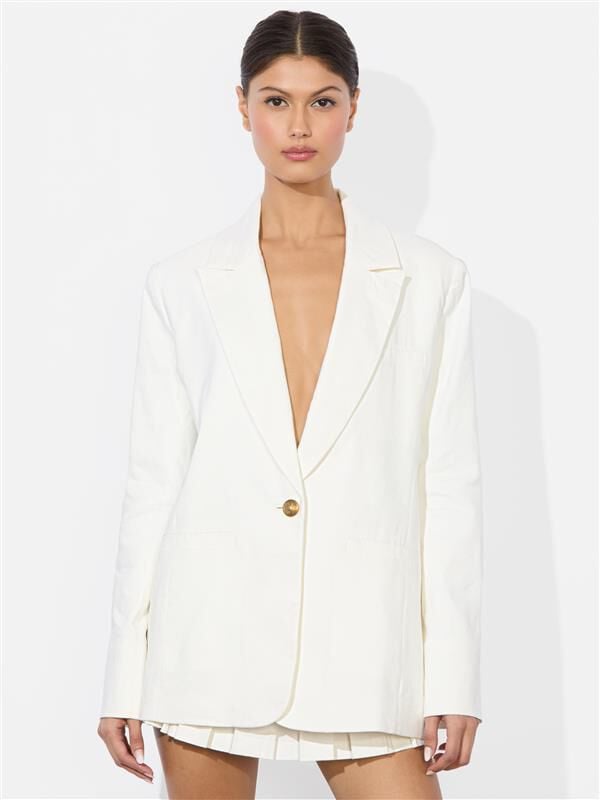 BILLIE BOXY LINEN BLAZER-ALICE + OLIVIA