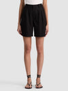 CONRY PLEATED BERMUDA SHORT-Black-ALICE + OLIVIA