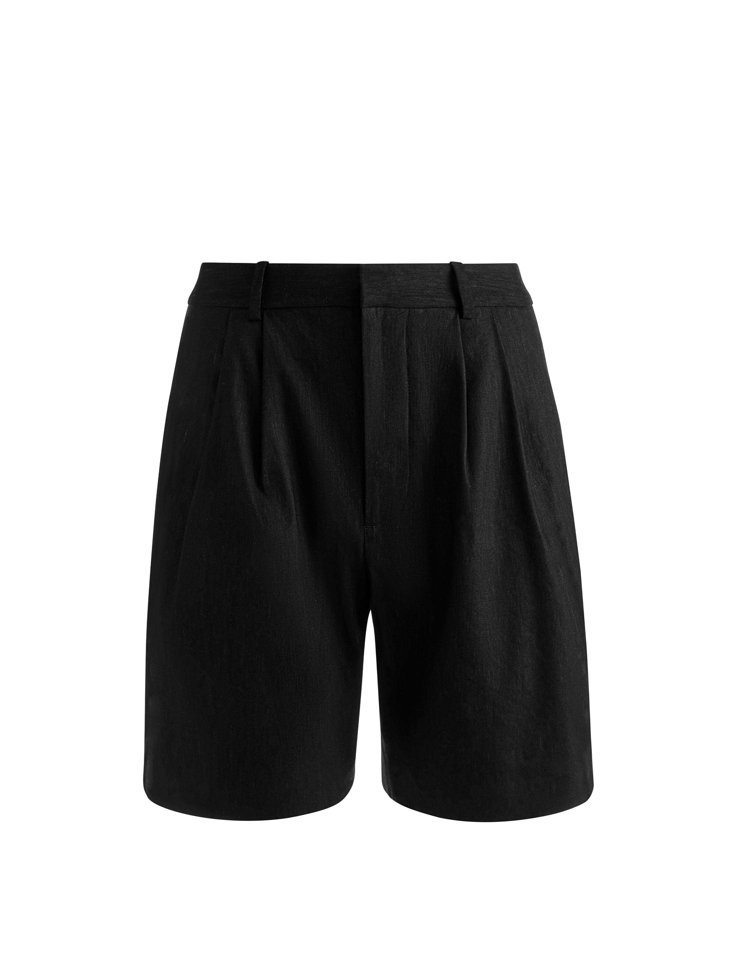 CONRY PLEATED BERMUDA SHORT-Black-ALICE + OLIVIA