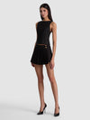NOAH PLEATED MINI SKORT-Black-ALICE + OLIVIA