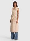 KEITH SLEEVELESS LINEN TRENCH-OATMEAL-ALICE + OLIVIA