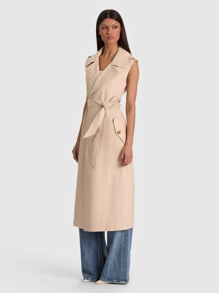 KEITH SLEEVELESS LINEN TRENCH-OATMEAL-ALICE + OLIVIA