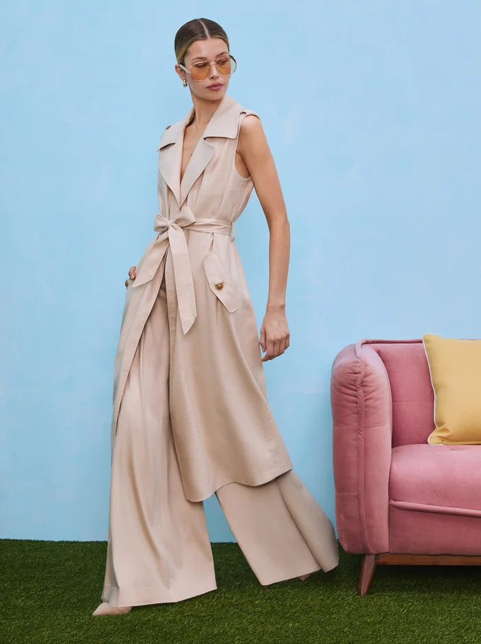 KEITH SLEEVELESS LINEN TRENCH-OATMEAL-ALICE + OLIVIA