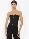 KELCEY STRAPLESS LINEN VEST-ALICE + OLIVIA