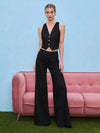 DONNA LINEN VEST-ALICE + OLIVIA