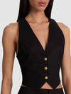 DONNA LINEN VEST-ALICE + OLIVIA