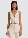 DONNA LINEN VEST-ALICE + OLIVIA