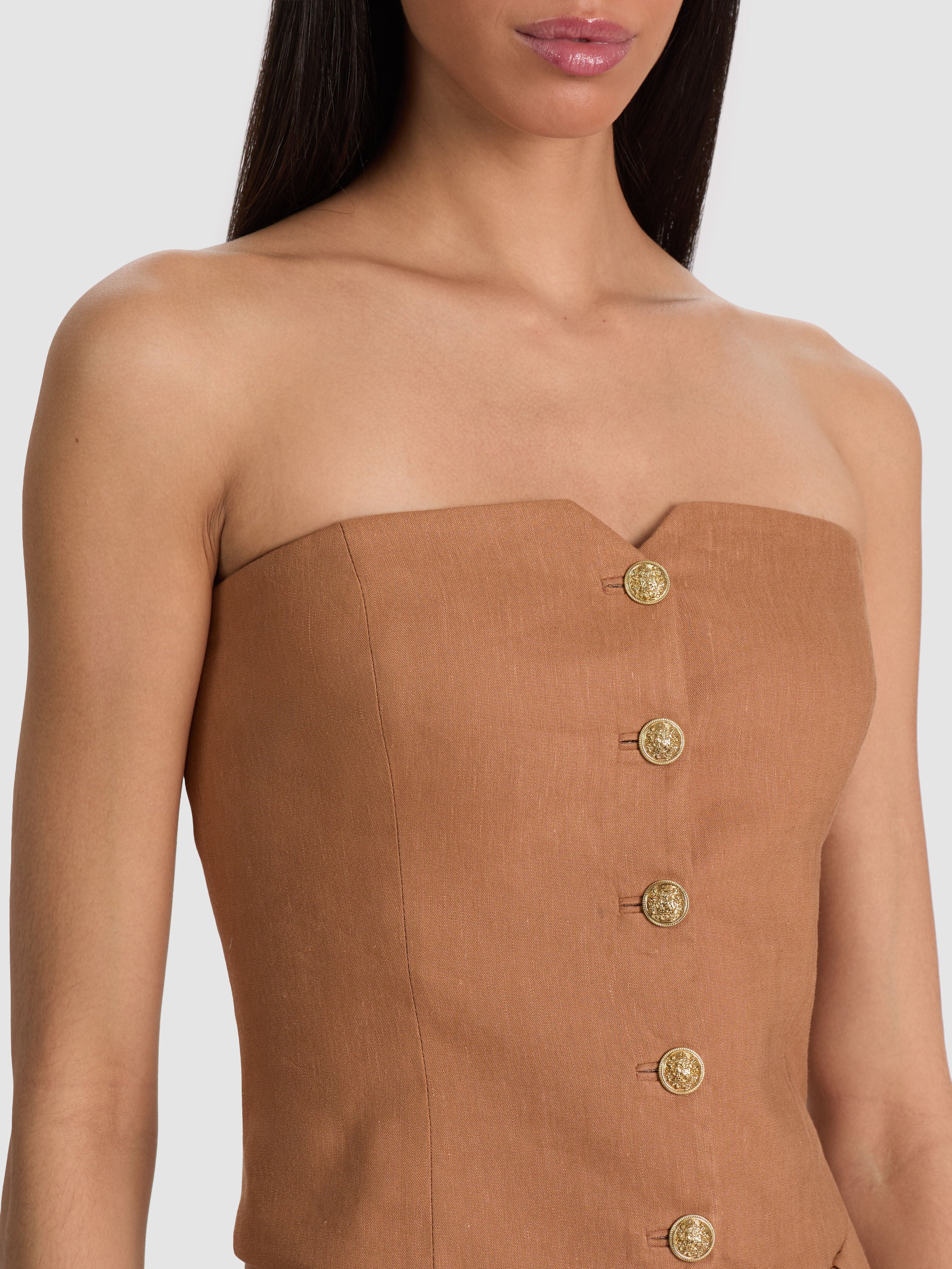 KELCEY STRAPLESS VEST-TAN-ALICE + OLIVIA