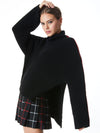 RUTHANNE SIDE SLIT TURTLENECK PULLOVER-ALICE + OLIVIA