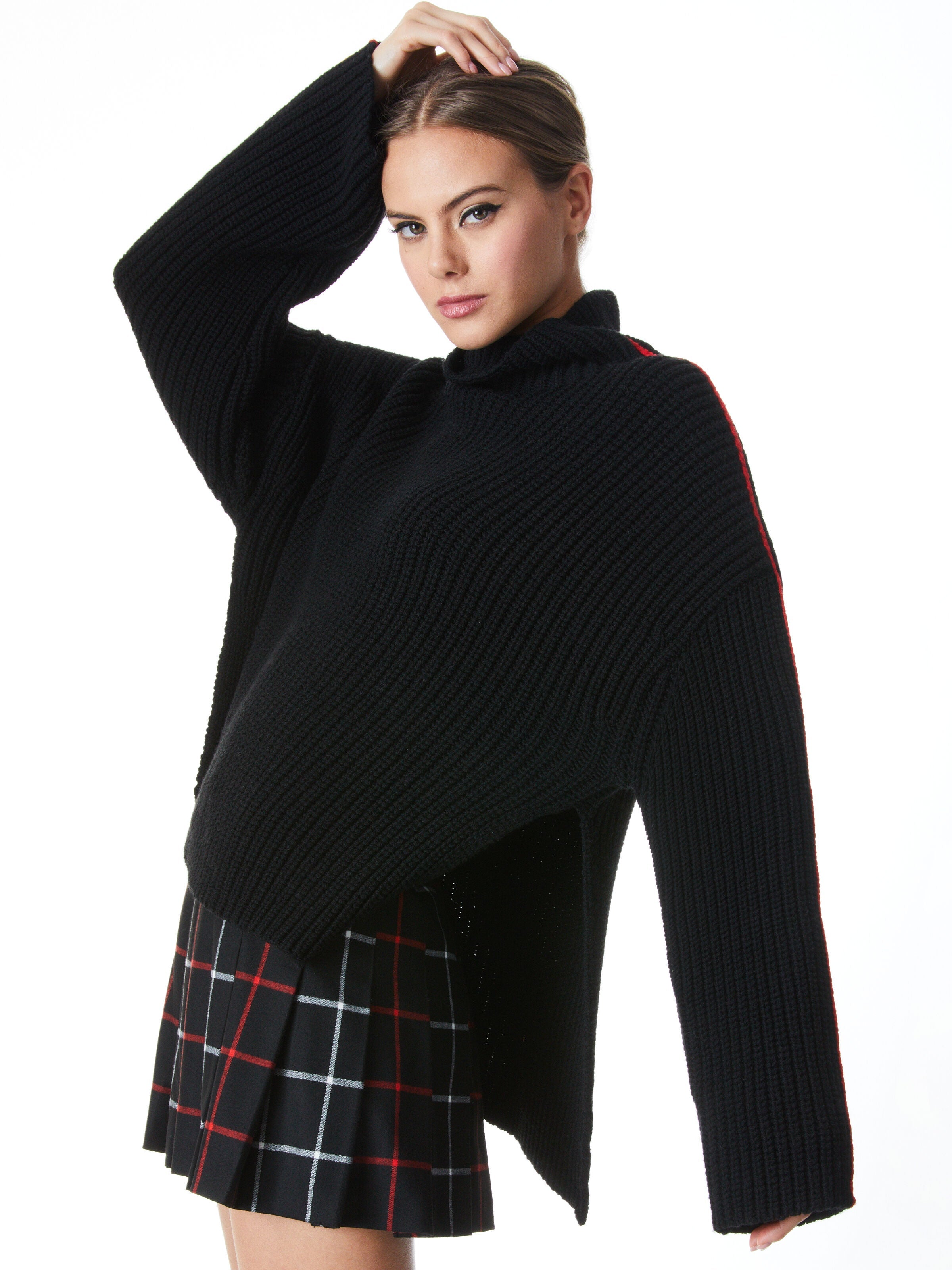 RUTHANNE SIDE SLIT TURTLENECK PULLOVER-ALICE + OLIVIA