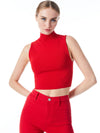 DARINA MOCK NECK FITTED CROPPED TANK-ALICE + OLIVIA