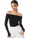 JEANNE OFF SHOULDER RIB PULLOVER-ALICE + OLIVIA