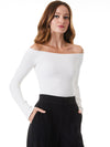 JEANNE OFF SHOULDER RIB PULLOVER-ALICE + OLIVIA