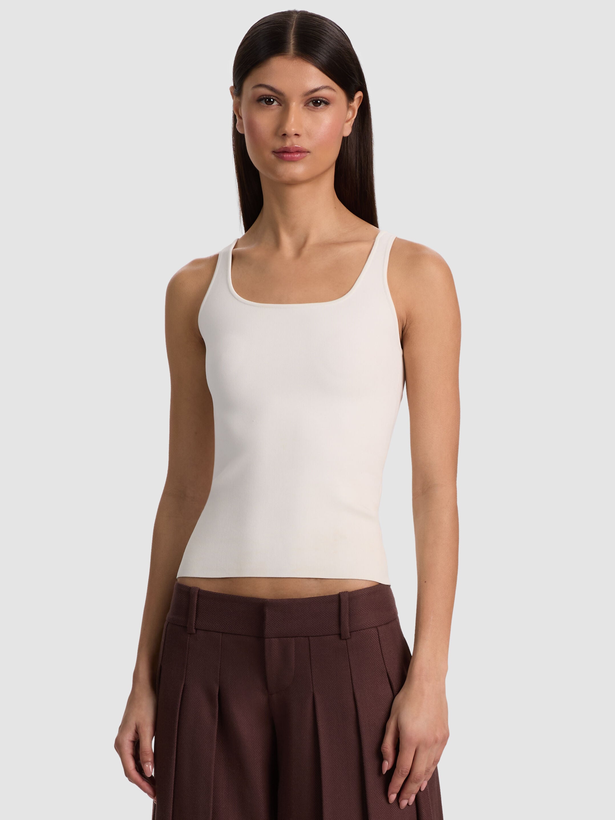 DARYN SCULPTING TANK-SOFT WHITE-ALICE + OLIVIA