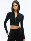 DORRIS RIBBED ZIP UP CARDIGAN-ALICE + OLIVIA