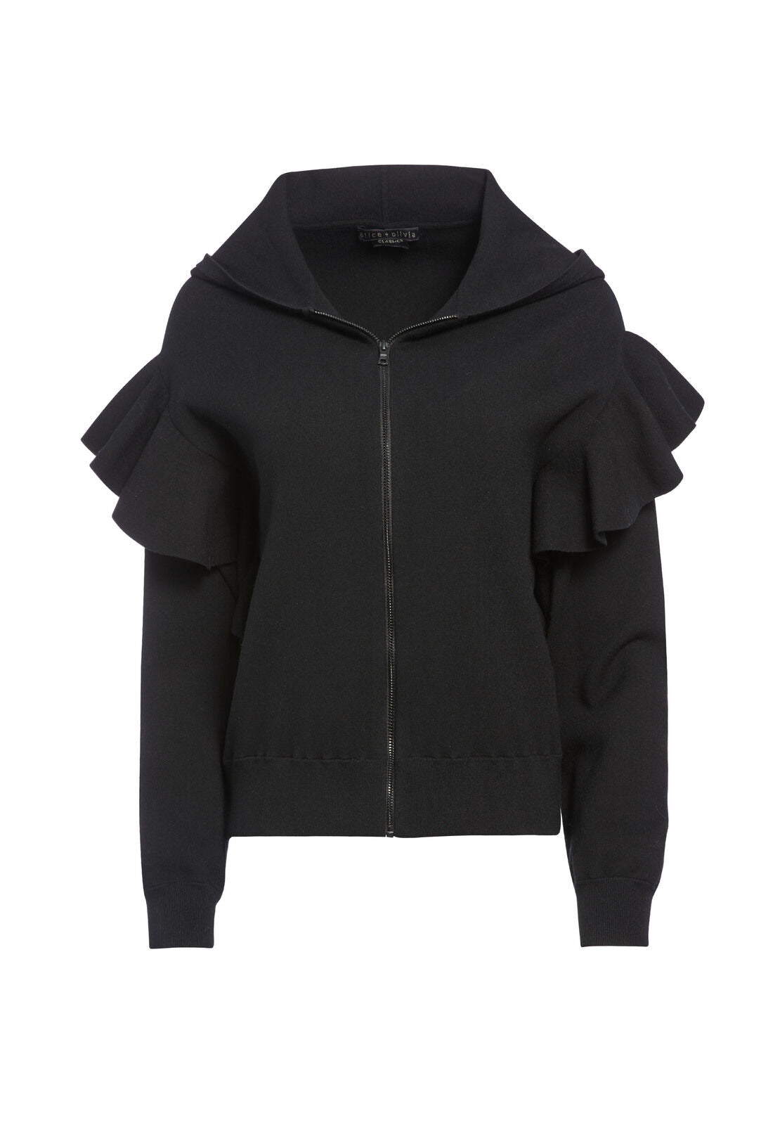 HARRIS RUFFLE ZIP HOODIE-ALICE + OLIVIA