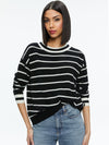 FILA CASHMERE CREW NECK PULLOVER-BLACK/ECRU-ALICE + OLIVIA