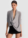 JULES CASHMERE DRAPED PULLOVER-ALICE + OLIVIA