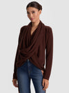 JULES CASHMERE DRAPED PULLOVER-ALICE + OLIVIA